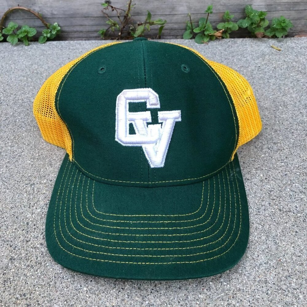 RICHARDSON CV Logo Trucker Hat Men's Snapback Green Yellow Cap Adjustable​​​
